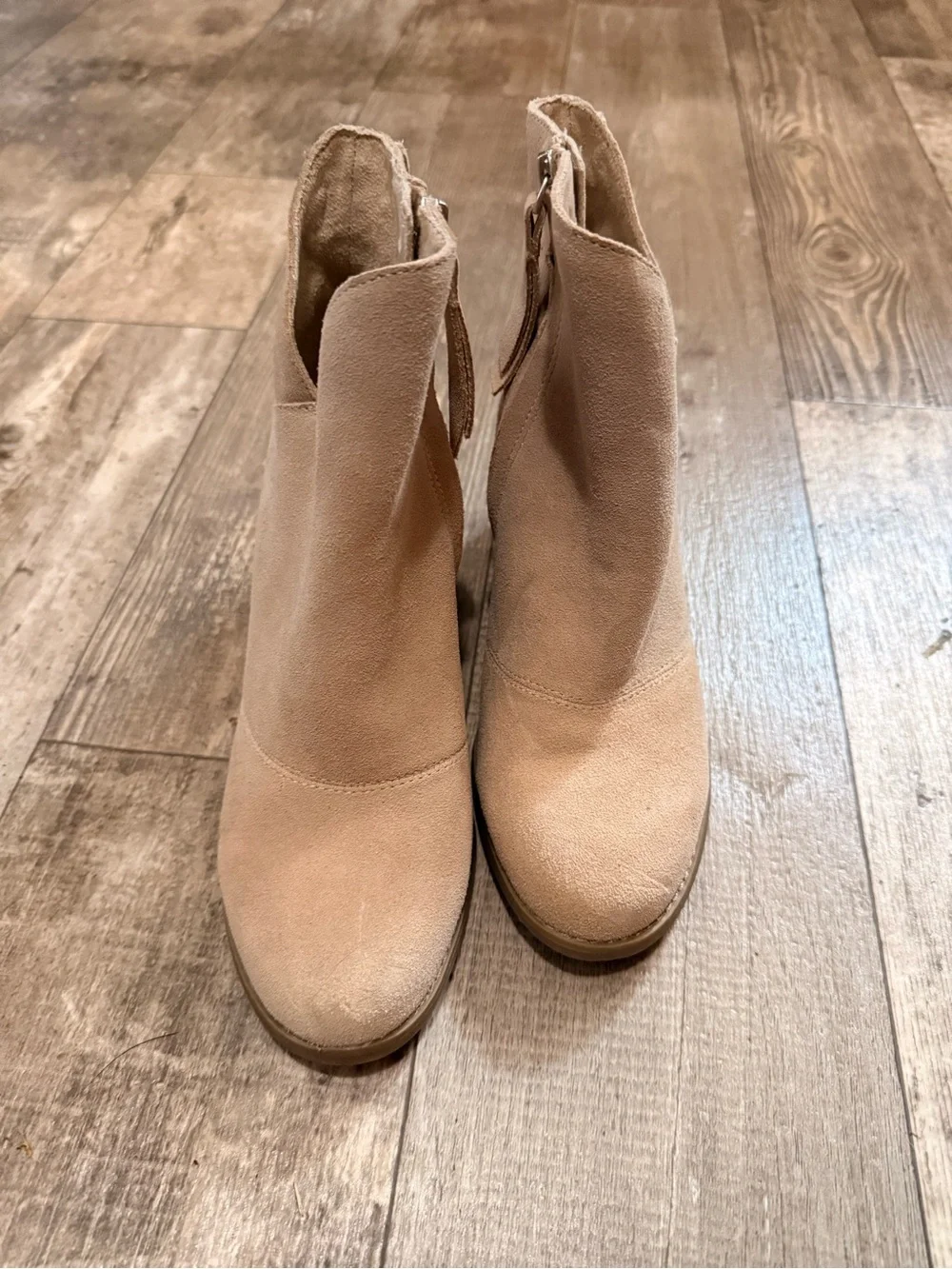 TOMS Kaia Wedge Booties Women’s Size 8M Beige Suede - Picture 3 of 6